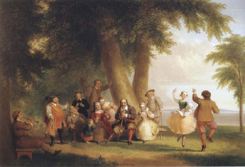Asher Brown Durand Dance on the battery in the Presence of Peter Stuyvesant Sweden oil painting art